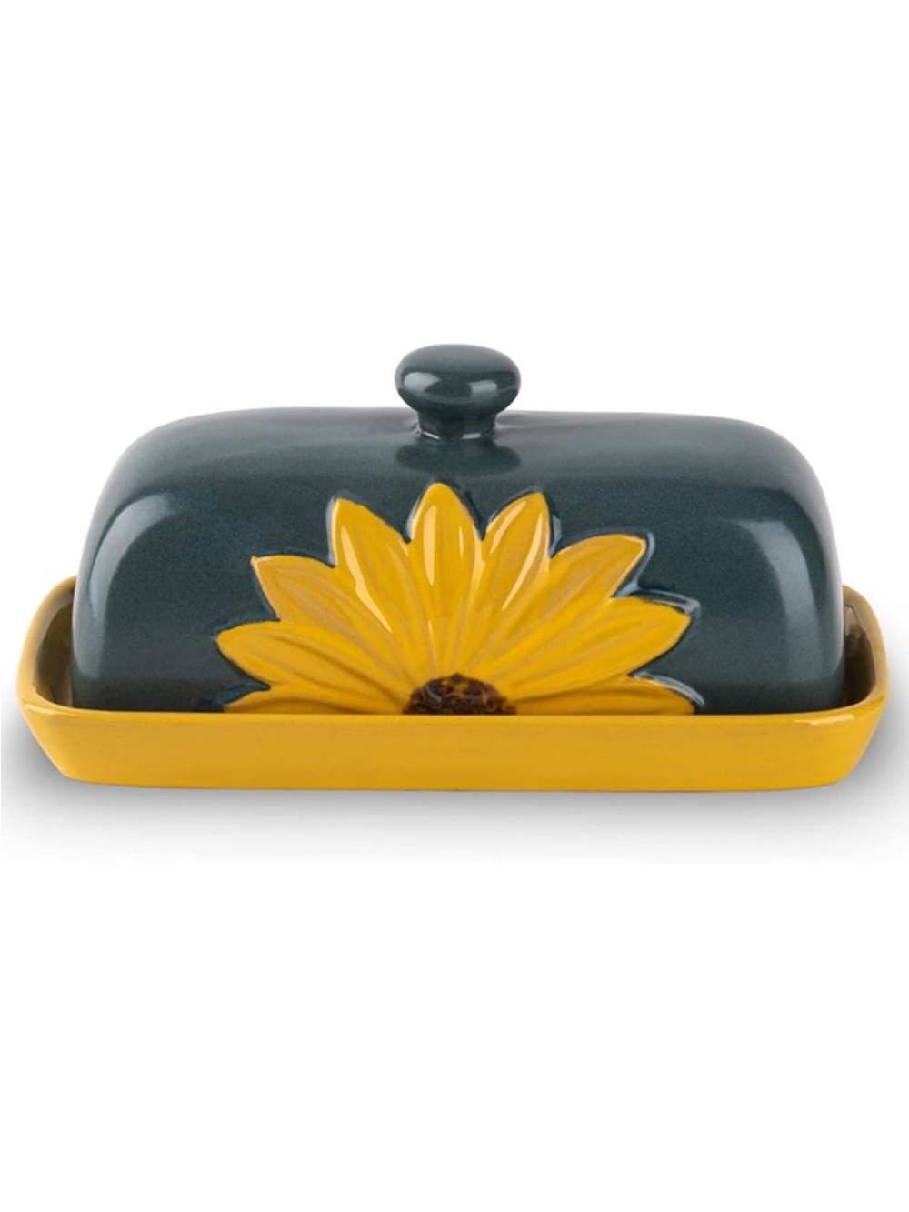Sunflower Porecelain Butter Dish